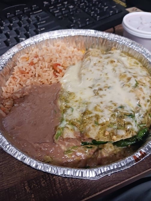 Chicken Spinach Enchilada.